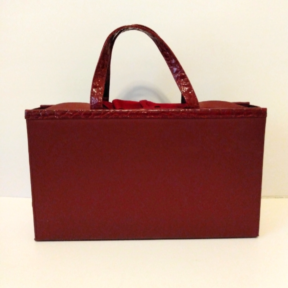 Estee Lauder Travel Cosmetic Jewelry Burgundy Double Handle Carry On Case